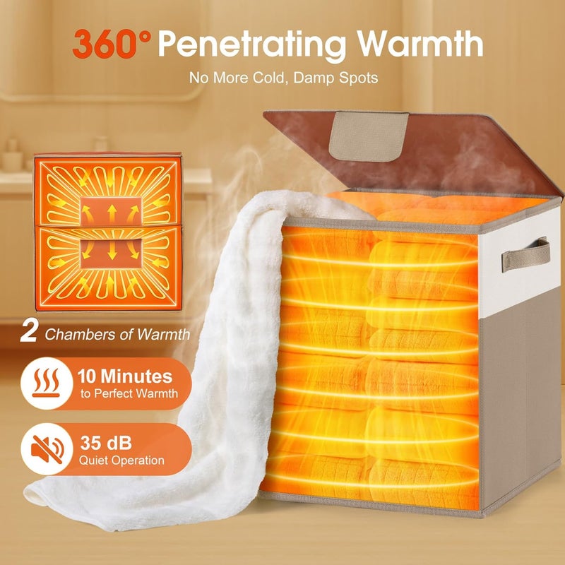 Leroci Foldable Towel Warmer 40L Large Capacity for Oversized Towels, Robes & Blankets, Fast Heating with 4 Modes, Auto Shut-Off, Gift Box - Image 4